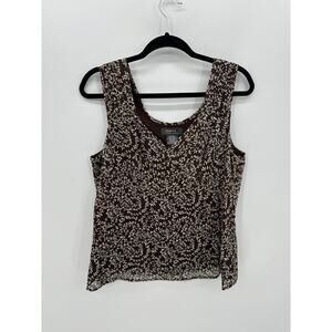 George Womens Y2K Babydoll Brown Floral Tank Size L Fairy Witch Dainty Dark Boho